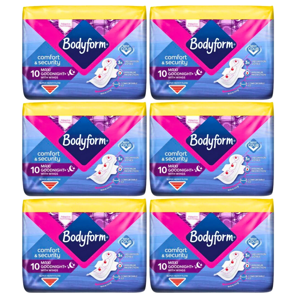 Bodyform Maxi Goodnight Comfort & Security with Wings 10's