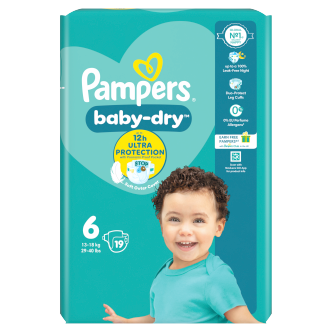 Pampers Baby-Dry Size 6 Nappies 19 Pack | Nappies