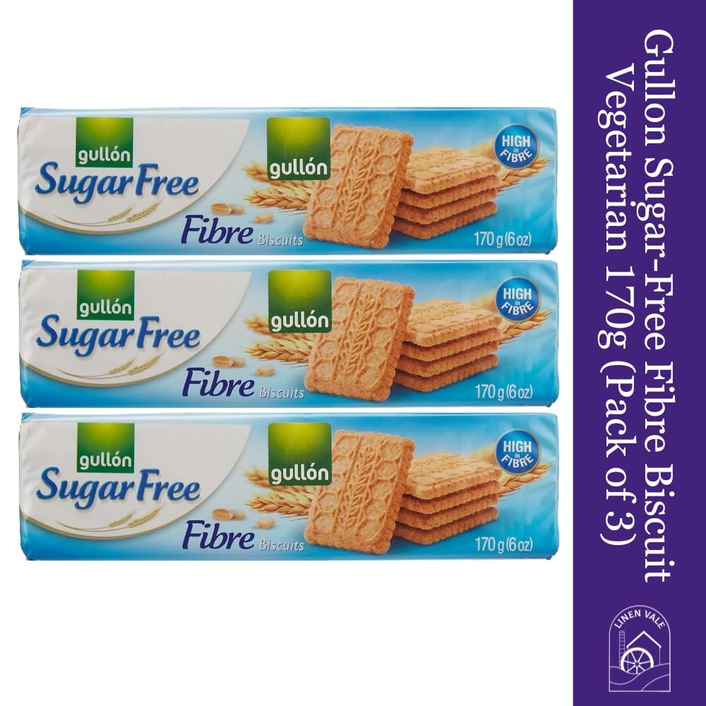 Gullon Sugar-Free Fibre Biscuit Vegetarian Pack of 3, 170g
