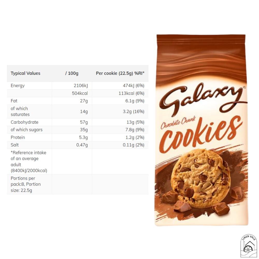 Chocolate Cookie Bundle Pack - Galaxy Cookies Chocolate Chunks & Bounty Milk Chocolate Soft Baked Cookies 180g x Pack of 2