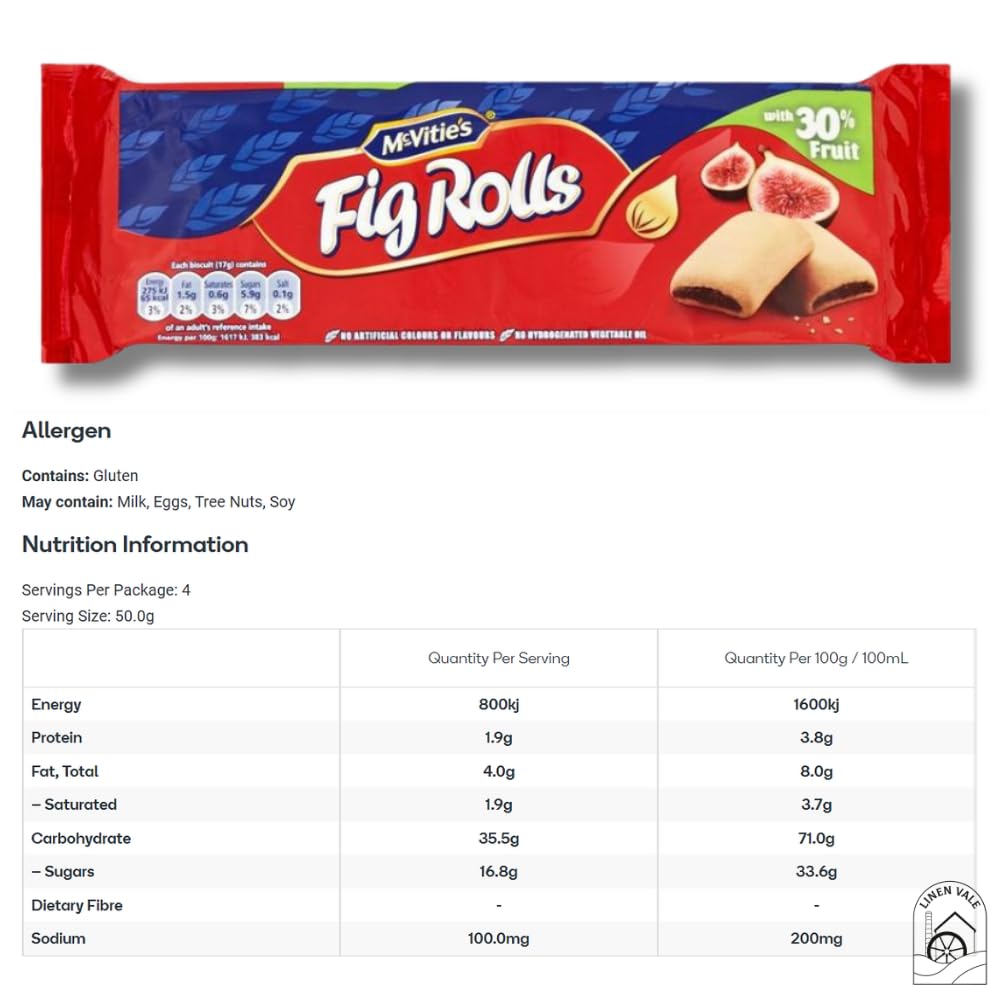 McVities Fruit Fig Rolls Biscuits Pack of 3, 200g