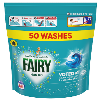 Fairy Non Bio All-in-1 Pods 50 Pack | Washing Pods & Liquid
