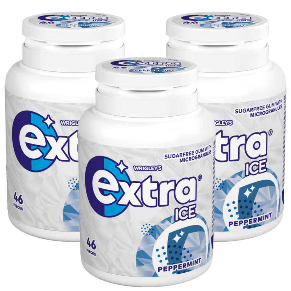 Wrigley’s Extra Ice Sugarfree Peppermint Gum – 2 Packs (46 Pieces Each)