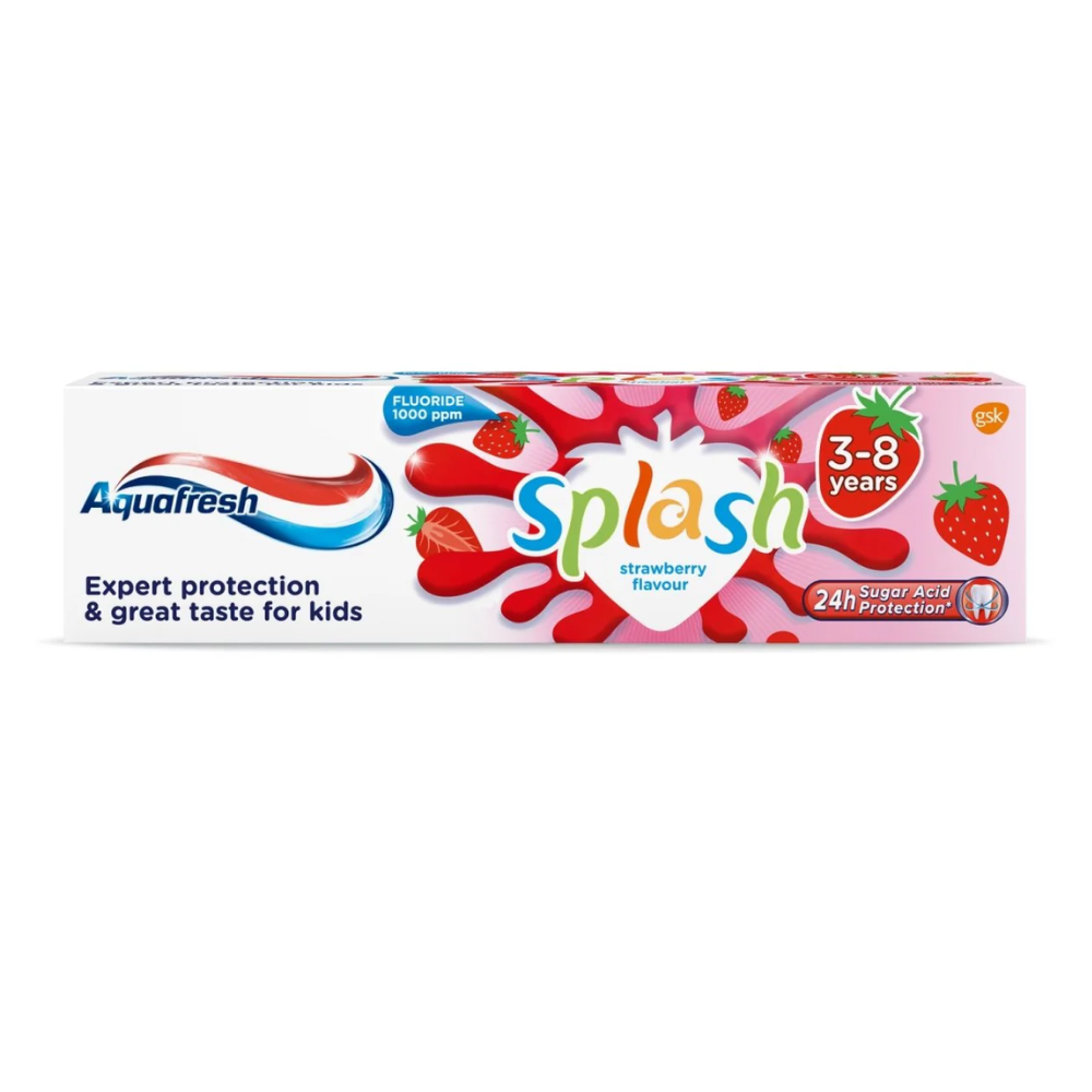 Aquafresh Kids Toothpaste Splash 50ml | Cavity Protection for Ages 3-8 (Pack of 3)