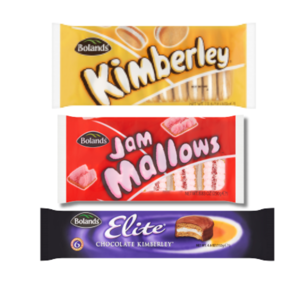 Bolands Irish Biscuits Variety 3 pk Kimberley, Jam mallow, Chocolate Kimberley