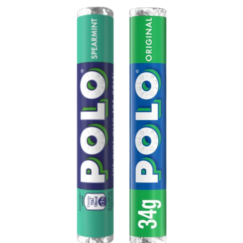 POLO Multipack Mint Sweets - 3x Polo Spearmint & 3x Original Mint Tubes 34g (Pack of 6)