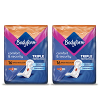 Bodyform Maxi Normal Sanitary Towels 16 Pack | With Wings - Multipack