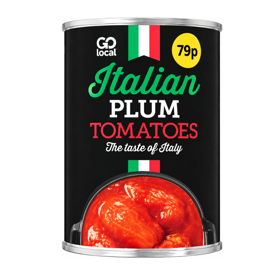 Go Local Plum Tomatoes 400g | Tinned Whole Plum Tomatoes