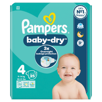 Pampers Baby-Dry Size 4 Nappies 25 Pack | Nappies