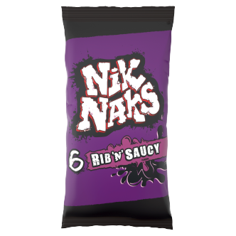Nik Naks Rib 'n' Saucy Crisps 6 x 20g