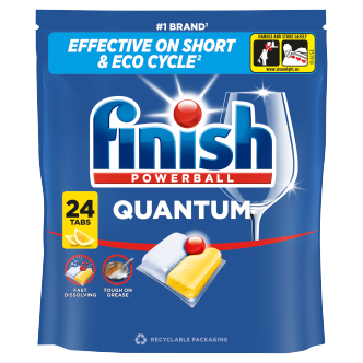 Finish Quantum Lemon Dishwasher Tablets 24 Pack | Dishwasher Tablets