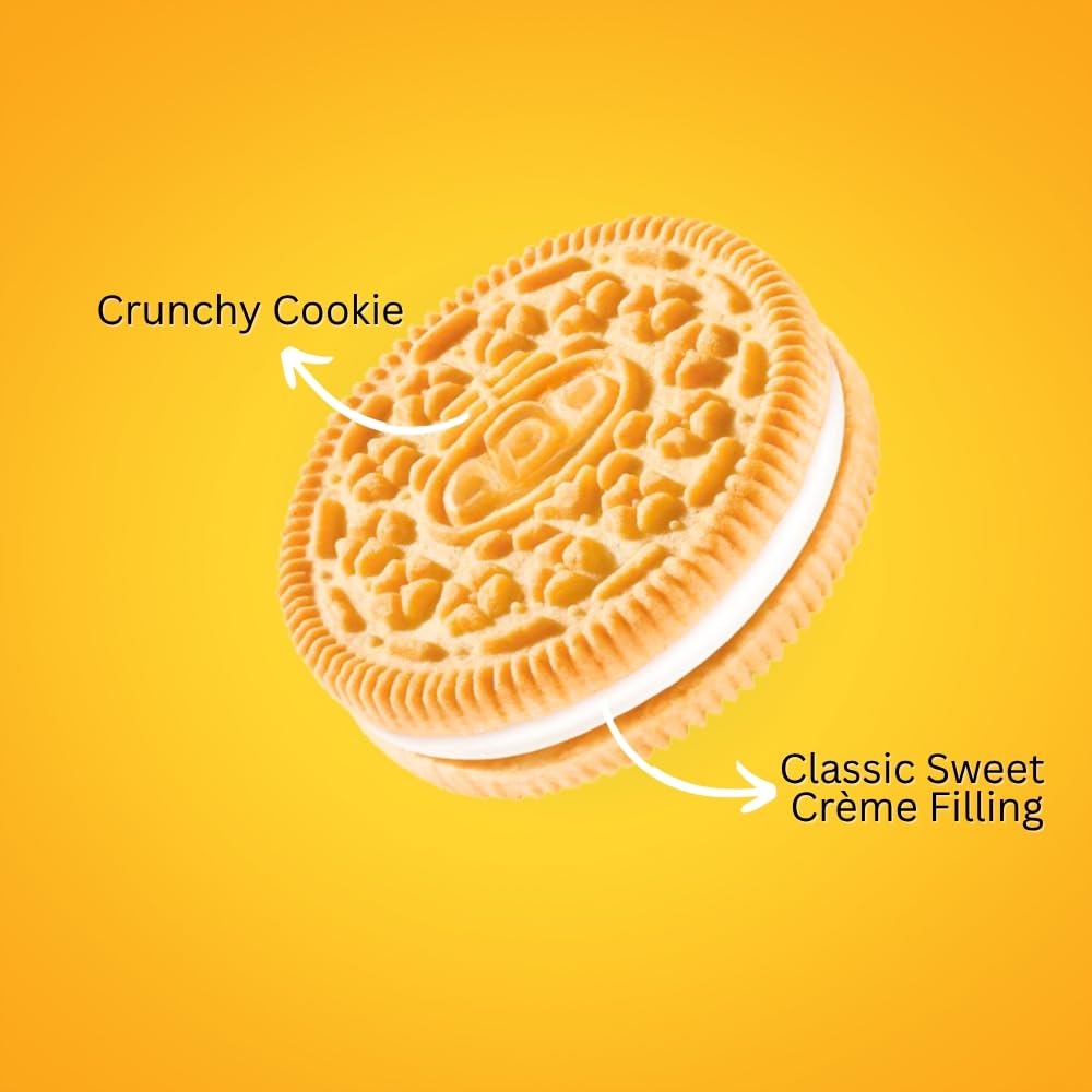 Oreo Classic Golden Sandwich Cookies with Smooth Vanilla Creme Filled, Pack of 4
