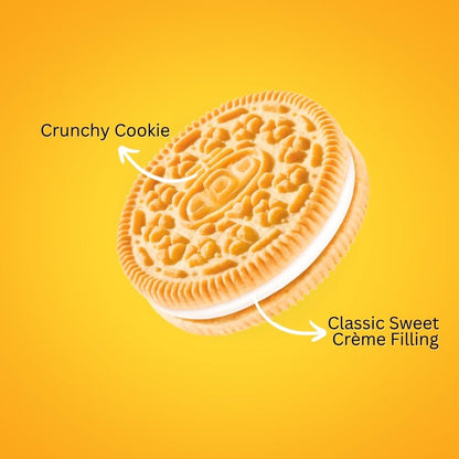Oreo Classic Golden Sandwich Cookies with Smooth Vanilla Creme Filled, Pack of 4