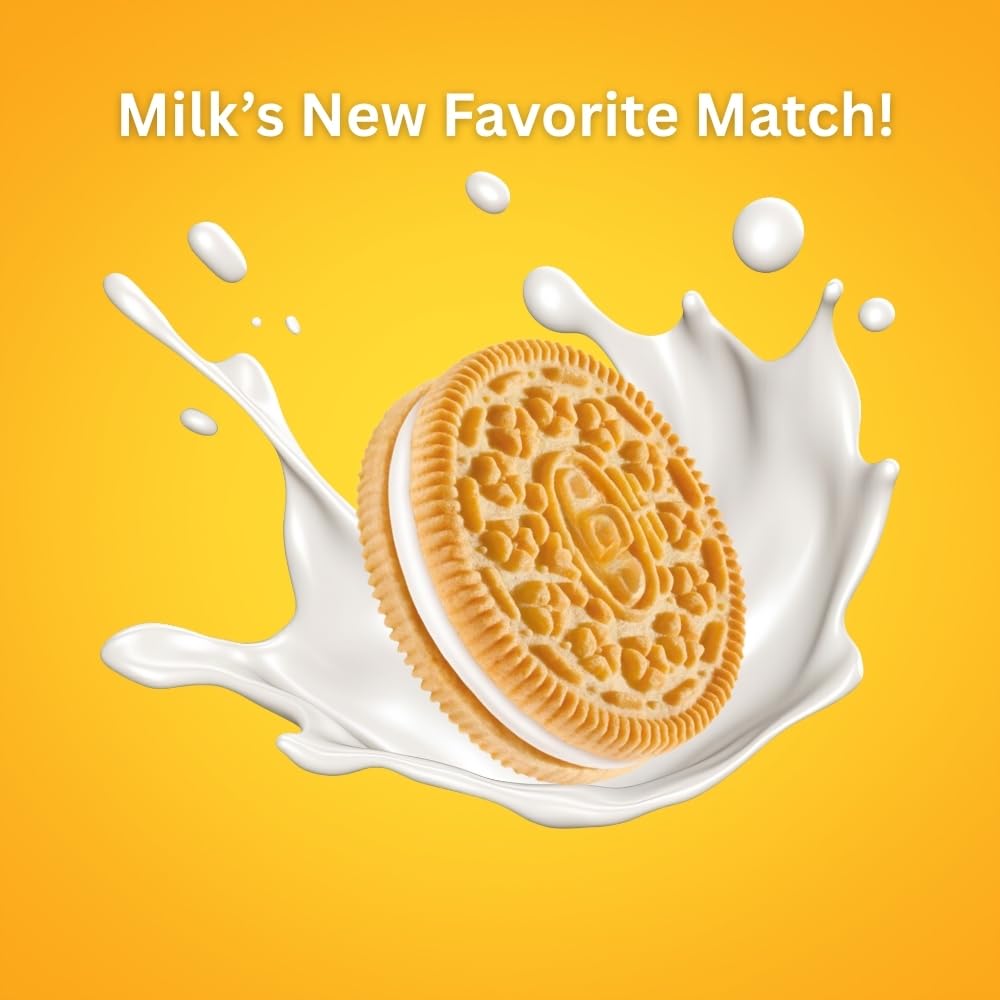 Oreo Classic Golden Sandwich Cookies with Smooth Vanilla Creme Filled, Pack of 4