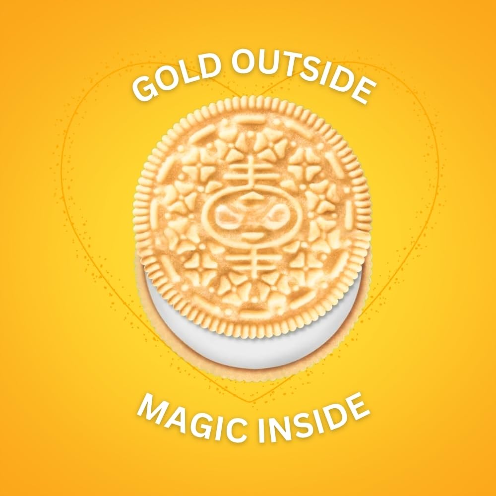 Oreo Classic Golden Sandwich Cookies with Smooth Vanilla Creme Filled, Pack of 4