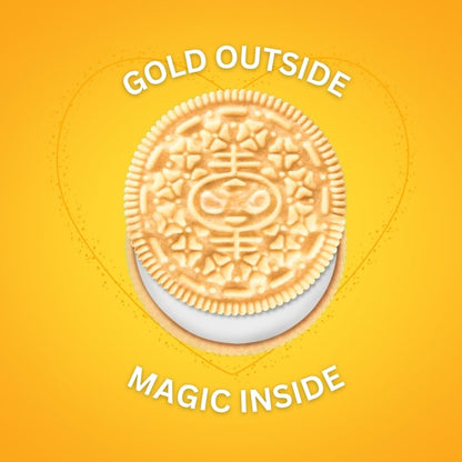 Oreo Classic Golden Sandwich Cookies with Smooth Vanilla Creme Filled, Pack of 4