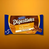 McVities Digestive Caramel Snacksize Cakes 109g | Perfect for Snacking, Sharing and Tea Time 5 slices (Pack of 3)