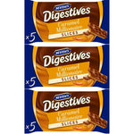 McVities Digestive Caramel Snacksize Cakes 109g | Perfect for Snacking, Sharing and Tea Time 5 slices (Pack of 3)