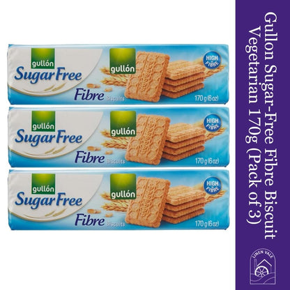 Gullon Sugar-Free Fibre Biscuit Vegetarian Pack of 3, 170g