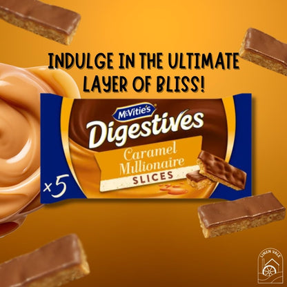 McVities Digestive Caramel Snacksize Cakes 109g | Perfect for Snacking, Sharing and Tea Time 5 slices (Pack of 3)