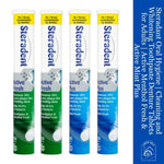 Steradant Oral Hygiene | Cleaning and Whitening Toothpaste Denture Tablets for Adults | Active Menthol Fresh & Active Mint Plus