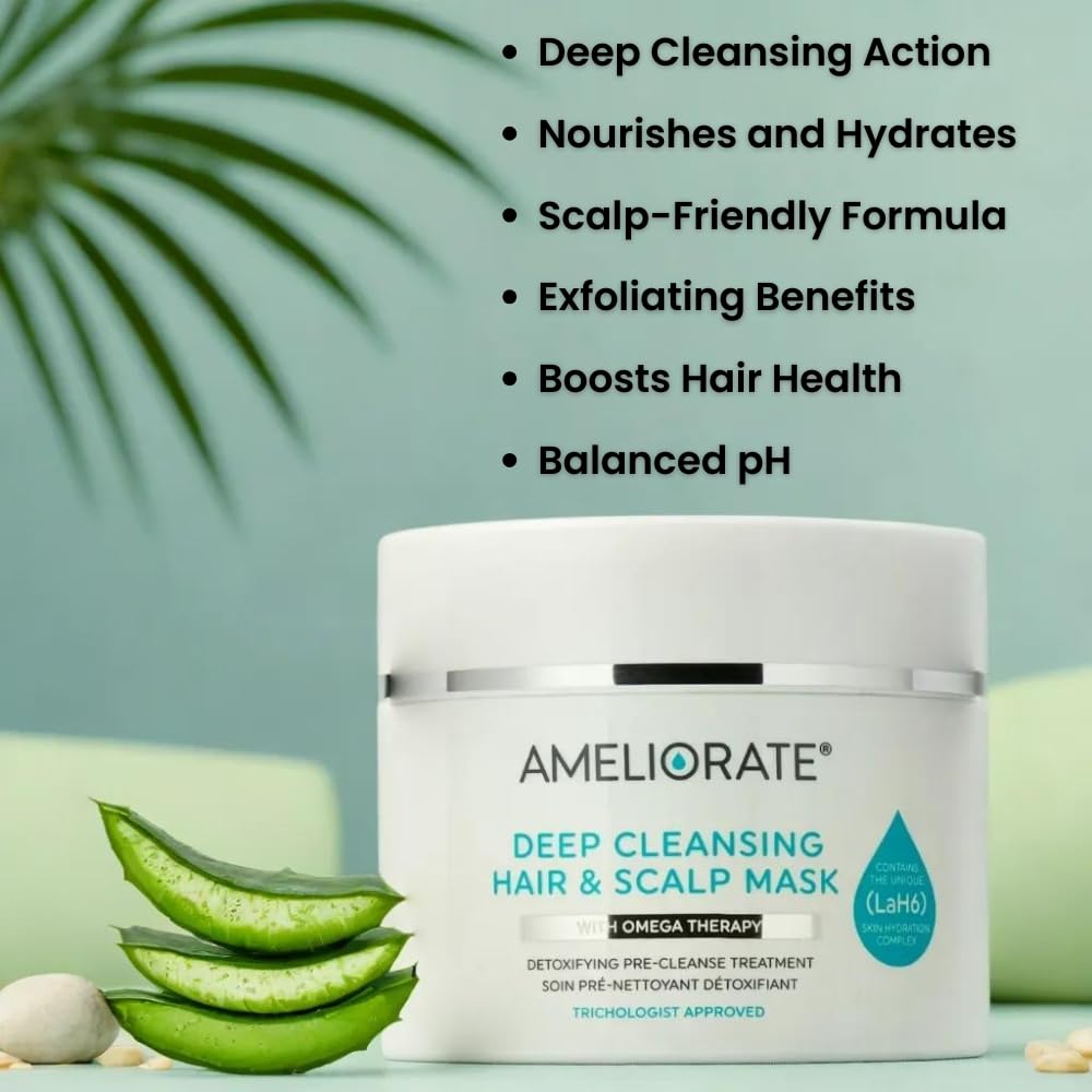 Deep Cleansing Hair & Scalp Mask Omega Therapy Detoxifying Treatment, 225ml (Pack of 2)