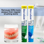 Steradant Oral Hygiene | Cleaning and Whitening Toothpaste Denture Tablets for Adults | Active Menthol Fresh & Active Mint Plus