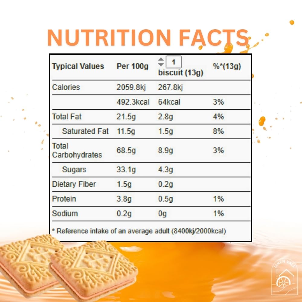 Hills Orange flavoured Cream Sandwich Biscuits 150g (Pack of 4)