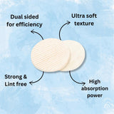 Cotton Pads – 5 Packs of 105 Rounds – Gentle, Dual-Sided Makeup Removal Pads with Ribbed and Smooth Surfaces