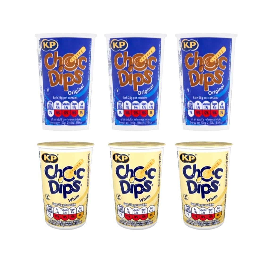 Chocolate Dipping Mini Bundle - Chocolate Dips 3x28g & Milk Dips 3x28g - Melted Milk & Chocolate with Biscuit Sticks