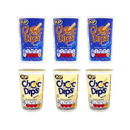 Chocolate Dipping Mini Bundle - Chocolate Dips 3x28g & Milk Dips 3x28g - Melted Milk & Chocolate with Biscuit Sticks