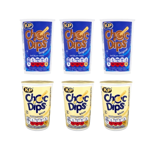 Chocolate Dipping Mini Bundle - Chocolate Dips 3x28g & Milk Dips 3x28g - Melted Milk & Chocolate with Biscuit Sticks