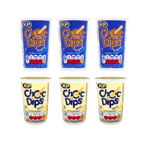 Chocolate Dipping Mini Bundle - Chocolate Dips 3x28g & Milk Dips 3x28g - Melted Milk & Chocolate with Biscuit Sticks