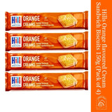 Hills Orange flavoured Cream Sandwich Biscuits 150g (Pack of 4)