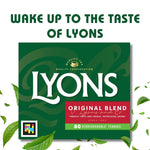 Lyons Original Blend Irish Tea Bags Smooth Taste and Unique Refreshing Aroma 232g (80 Tea Bags) x Pack of 2