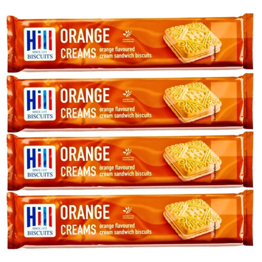 Hills Orange flavoured Cream Sandwich Biscuits 150g (Pack of 4)