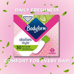 Bodyform So Slim Liners - Individually Wrapped, Lightly Scented, Extra-Breathable - CurveFit Technology, Slim for Snug Fit - Flexible and Absorbent Thin Pads for Women - Pack of 30 (90 Liners)