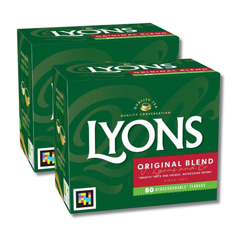 Lyons Original Blend Irish Tea Bags Smooth Taste and Unique Refreshing Aroma 232g (80 Tea Bags) x Pack of 2