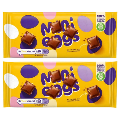 Cadburry Chocolate Bar Tablet With Micro Mini Eggs 110g, Pack of 2