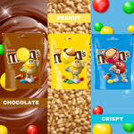 Mini Assorted Candy Coated Chocolate Sharing Pouch Milk Chocolate 125g, Crispy 107g & Peanut125g (3 Packs)