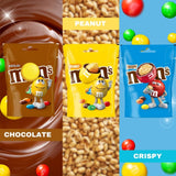 Mini Assorted Candy Coated Chocolate Sharing Pouch Milk Chocolate 125g, Crispy 107g & Peanut125g (3 Packs)