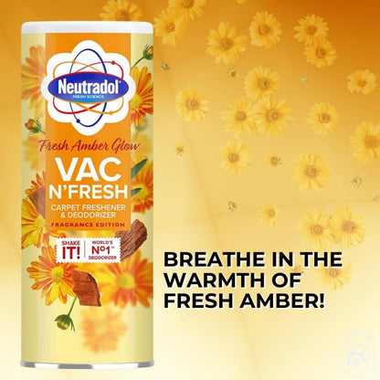 Neutradol Fresh Science Carpet Freshener & Deodorizer VAC N'Fresh Amber Glow & Lily 350g x Pack of 2