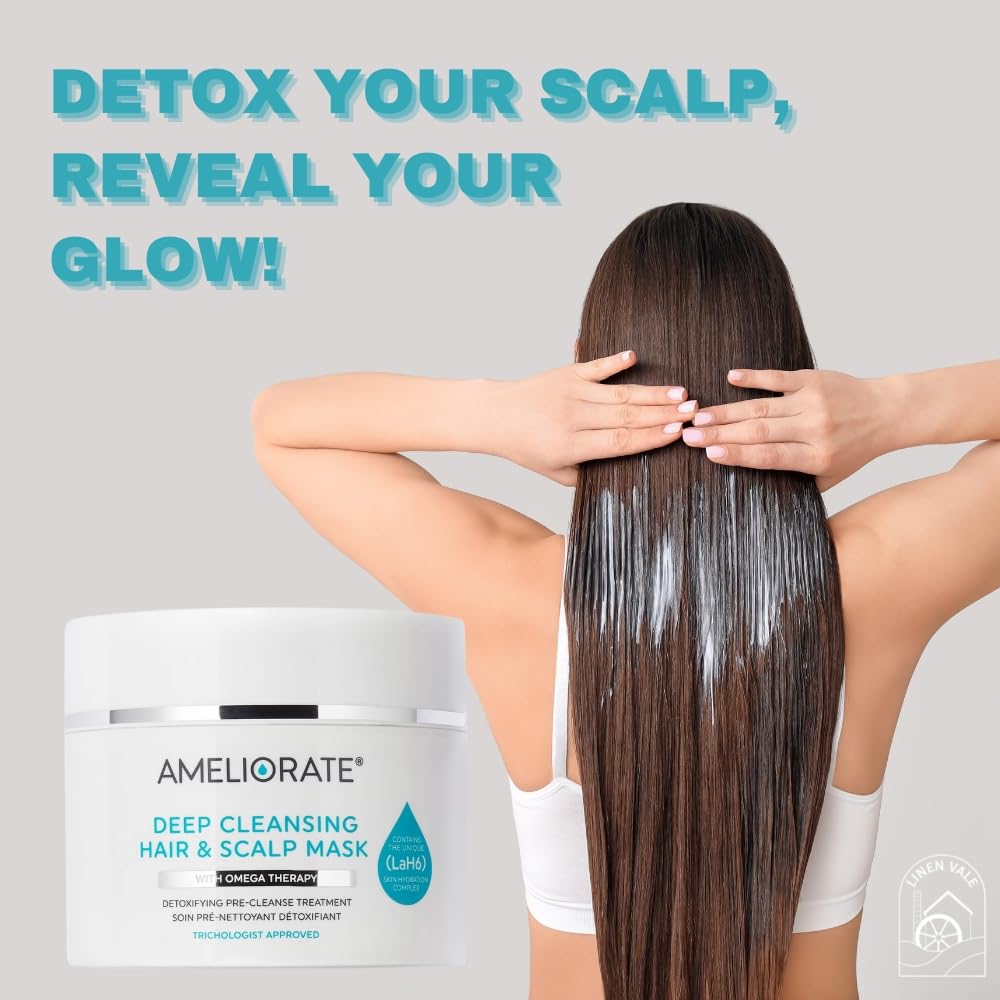 Deep Cleansing Hair & Scalp Mask Omega Therapy Detoxifying Treatment, 225ml (Pack of 2)