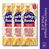 Golden Baked Goodness with Farley's Rusks Orignal Rich in Vitamins & Minerals including Iron and Calcium | Baby Cookies for 4 Months Onwards 9pcs x 3 Packs