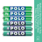 Multipack Mint Sweets - 3x Polo Spearmint & 3x Original Mint Tubes 34g (Pack of 6)