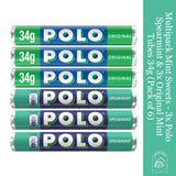 Multipack Mint Sweets - 3x Polo Spearmint & 3x Original Mint Tubes 34g (Pack of 6)