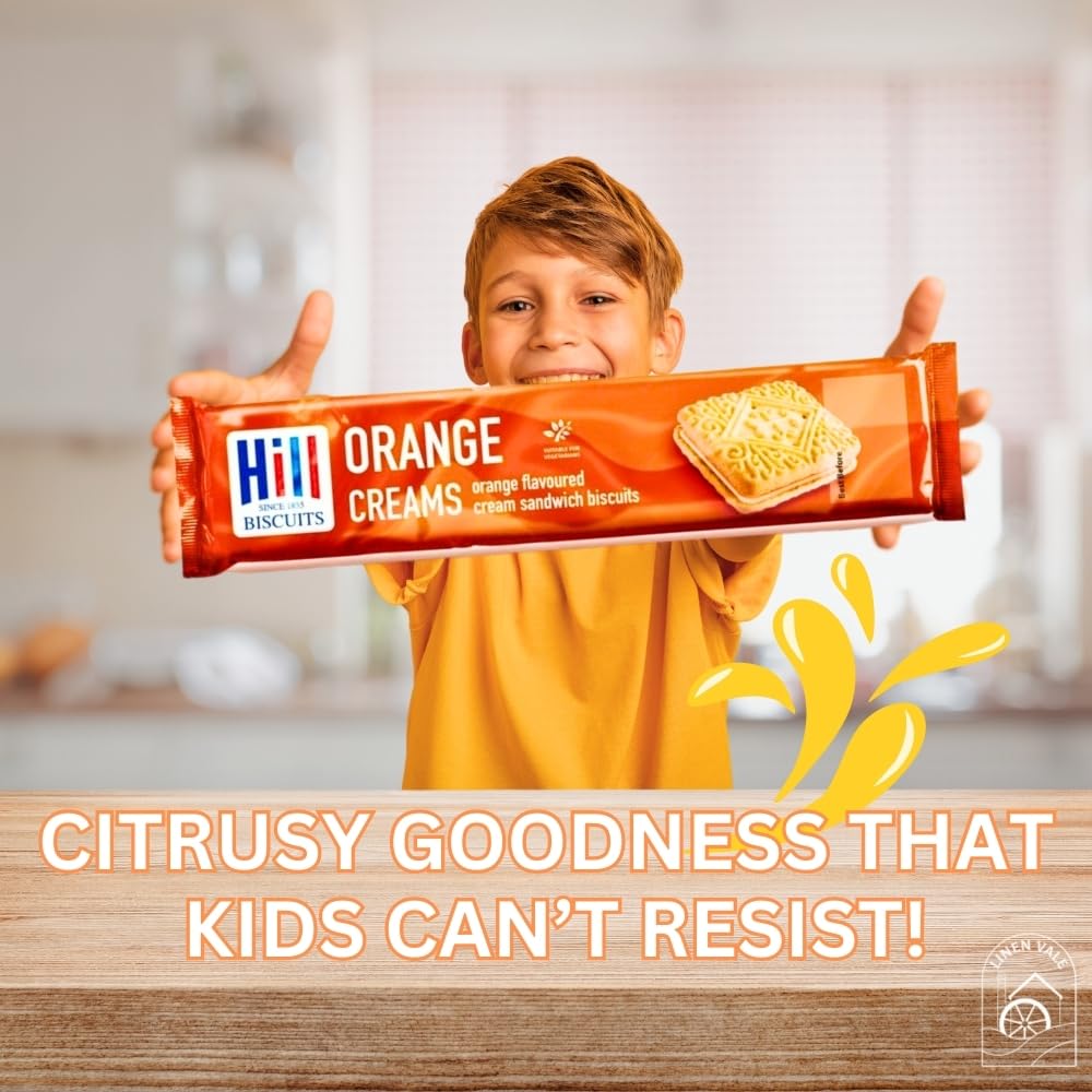 Hills Orange flavoured Cream Sandwich Biscuits 150g (Pack of 4)