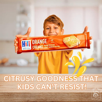 Hills Orange flavoured Cream Sandwich Biscuits 150g (Pack of 4)