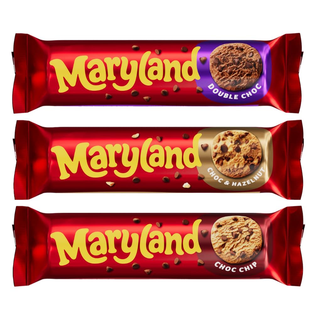 Cookie Bundle Pack - Maryland Double Chocolate, Caramel & Choco Chip Cookie 200g x Pack of 3