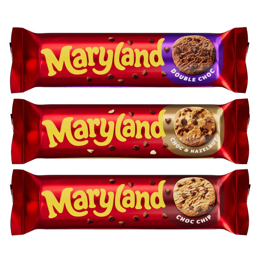 Cookie Bundle Pack - Maryland Double Chocolate, Caramel & Choco Chip Cookie 200g x Pack of 3